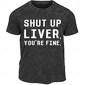 cheap Men&#039;s Graphic T Shirt-Men&#039;s Funny Offensive Sarcasm T shirt Tee Washed Shirt Cotton Short Sleeve Graphic Shirt Black Comfortable Tee Street Daily Fashion Designer Clothing
