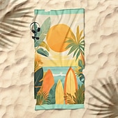 economico set di asciugamani da spiaggia-telo mare stampato, telo mare leggero e anti-sabbia ad asciugatura rapida, ideale per viaggi, piscina e uso all'aperto