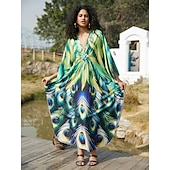 billige Kjoler-Halloween Kjoler Kaftan Stolthet Regnbue Fritid Voksne Dame Halloween Karneval Pride-parade Pride måned Enkle Halloween-kostymer Kle deg opp