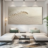 baratos Pinturas Abstratas-Conjunto de arte de parede wabi sabi com 2 pinturas abstratas bege sobre tela, um par de arte de parede com textura bege, arte de parede abstrata neutra, decoração boho