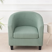 cheap Armchair Cover &amp; Armless Chair Cover-2 Piece Club Chair Slipcover Stretch Barrel Chair Covers Solid Tub Chair Slipcovers Soft Armchair Covers Removable Furniture Protector Arm Chair Cover for Living Room