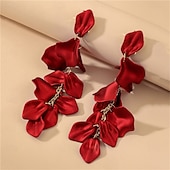 abordables Boucles d&#039;oreilles-Créoles Vintage Style Classique Fleurs Boucles d&#039;Oreilles Mode Vintage Bijoux Blanc  Jaune  Rouge Pour Fête de Mariage Vacances 1 Paire