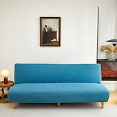 billiga Futon soffa-jacquardtyg armlöst bäddsoffa överdrag slipcovers stretchskydd elastiskt bänkskydd