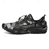 voordelige Casual Sneakers-Voor heren Sneakers Rivierschoenen Canyoning PU Leder Netstof Ademend Comfortabel Anti-slip Veters Zwart Donker paars Blauw Zomer Lente