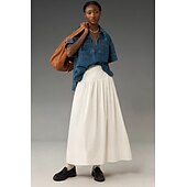 levne Spodní části-Retro Středověké Renesanční Po kotníky Sukně Cottagecore Pevná barva Dámské Fantazie Dovolená LARP Ren Faire Dospělé Sukně Jaro léto