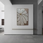abordables Peintures Abstraites-Peinture à l&#039;huile faite à la main sur toile, décoration murale simple, abstraite, texturée, grande fleur pour la décoration intérieure, cadre tendu, peinture suspendue/enroulée, sans cadre, peinture