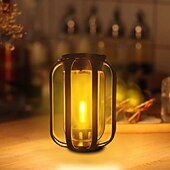 billige Lommelykter og campinglys-solar lanterner camping lys med stativ flimrende flamme 4 farger gradient usb oppladbar utendørs ipx4 vanntett skrivebordslampe for camping gårdsplass landskap festival dekorasjoner 1 stk