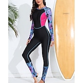 olcso Kiütés őrök-Női Búvárruha UV Napvédelem UPF50+ Könnyű Hosszú ujj Spandex Fürdőruha Cipzár Úszás Szörfözés Tengerpart Vízi sportok Nyár Tavasz Ősz