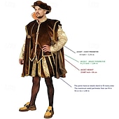 cheap Outfits-Medieval Renaissance Outfits Prince Celtic Knight Fancy Dress Men&#039;s Royal Halloween Carnival Masquerade Performance LARP Ren Faire Adults&#039; Costume