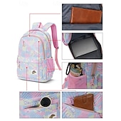 cheap Kids &amp; Teen Backpacks-Girls&#039; 3-Piece Pastel Backpack Set with Lunch Bag and Pencil Case – Lightweight Quilted School Bookbag for Teen Students and Daily Use
