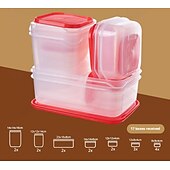 cheap Kitchen Storage-17PCS Food Container Fridge Bins, Leakproof Food Grade Plastic Various Sizes with Lid for Leftover Meals