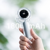 cheap Fans-Foldable Desktop &amp; Handheld Portable Cooling Fan Crystal Clear Transparent Mini Fan 100-Speed LED Digital Display