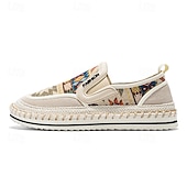 cheap Slip-On Casual Shoes-Men's Black and Red Slip-On Walking Shoes with Tribal Pattern – Comfortable and Stylish Sneakers for Casual and Outdoor Activities