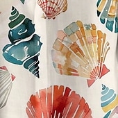 cheap Ocean Print-Men's Shell Conch Sea Creatures Shirt Summer Hawaiian Shirt Button Up Shirt Short Sleeve Hawaiian Vacation Holiday Beach Wear Summer Spring Turndown 3D Print Collared Shirts Front One Pocket Beige