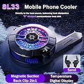 billige Universelt tilbehør-sl33 mobiltelefon halvlederkjøler 6-formet halvleder kjølevifte radiator for ios android bakklips magnetisk kjøleribbe