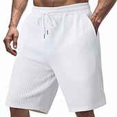 baratos Shorts de moletom-Homens Shorts de moletom Calção Bermudas Shorts de Corrida Shorts casuais Com Cordão Cintura elástica Tecido Conforto Esportes Curto Ioga Diário Ginásio Roupa Esportiva Preto Branco Micro-Elástica