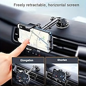 abordables Supports de voiture-Support de téléphone portable ABS pour tableau de bord de voiture - Support pivotant étanche avec ventouse pour clip de navigation multifonction automatique compatible avec les smartphones de taille 4