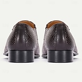 お買い得  クラシックドレスシューズ-メンズダークブラウンクロコダイル柄レザーローファー、伸縮性のあるケンタッキーダービーシューズ、ビジネスカジュアル用