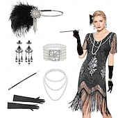 preiswerte Zubehör und mehr-Der große Gatsby Flapper-Stirnband Perlenarmband Ohrringe Der große Gatsby Feder Retro Funkelnder Glitzer Damen Karneval Valentinstag Maskerade Party-Abendmode Maskerade Festival Erwachsene 1 Armband