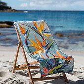 abordables juegos de toallas de playa-Toalla de playa estampada, manta de playa ligera, de secado rápido y sin arena, ideal para viajes, piscina y uso al aire libre.