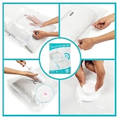 abordables stockage de bagages et de voyage-Lot de 10 sacs de rangement sous vide de voyage avec pompe à main, sacs de compression compacts pour vêtements, couvertures, couettes, sacs d&#039;emballage pour bagages et valises, sacs ziplock réutilisables