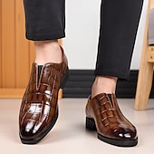 economico Mocassini-scarpe slip-on da uomo in similpelle con motivo coccodrillo bordeaux – scarpe casual eleganti per eventi smart-casual