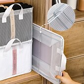 economico Organizzatori di Cassetti per Vestiti-Contenitore portaoggetti per indumenti con struttura in acciaio, contenitore portaoggetti pieghevole in PVC, organizer per indumenti trasparente e resistente per l&#039;organizzazione della camera da letto