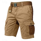 cheap Classic-Men&#039;s Cargo Shorts Outdoor Shorts Casual Shorts Hiking Shorts Patchwork Multi Pocket Straight Leg Color Block Moisture Wicking Wearable Knee Length Outdoor Casual Daily Fashion Classic Style Black