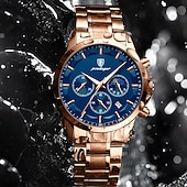 halpa Kvartsikellot-Miesten Kvarttikello Luksus Rentoa Liiketoimintaa Valoisa Kalenteri Päivämäärä Viikko Vedenkestävä Ruostumaton Teräs Kello