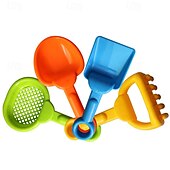 billige Strand- og utendørsleker-strand sand spader for barn - 4 pakker spader fargerike scoops reise sand leker for småbarn barn utendørs graving lek kraftig plast hage planting spader spader sett sandkasse leker