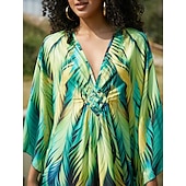 billige Kjoler-Halloween Kjoler Kaftan Stolthet Regnbue Fritid Voksne Dame Halloween Karneval Pride-parade Pride måned Enkle Halloween-kostymer Kle deg opp