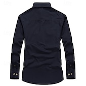 economico Camicie da lavoro da uomo-Per uomo Camicia Camicia Estiva Camicia casual Camicia con Bottoni Camicia cargo Nero Bianco Rosso Blu marino scuro Kaki Manica Lunga Semplice Colletto a Camicia Vacanza Camicia hawaiana Tasca