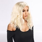 levne Syntetické trendy paruky-Syntetické paruky Bouncy Curl Curly Weave Střední část Asymentrický střih na stroji Paruka 14&quot; A1 Umělé vlasy Dámské Elastický Pohodlné Zářící barvy Zlatá