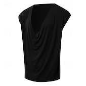preiswerte Fitness Tank-Tops-Herren Tank Top Weste Unterhemd Ärmelloses Shirt Ärmellos Tiefer V-Ausschnitt Sommer Einfach Mode Designer Basic Klassisch Urlaub Straße Ausgehen Schwarz Weiß Grün Top T-Shirt für Herren
