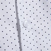 preiswerte Herrenhemd zum Knöpfen-Herren Hemd Sommerhemd Freizeithemd Strandhemd Knopfhemd Weiß Marineblau Langarm Punkte Revers Urlaub Hawaiianisch Button-Down Bekleidung Polyester Mode Lässig Bequem