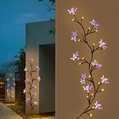 abordables 123496-Guirlande lumineuse LED d&#039;extérieur en forme de saule avec des motifs de papillons - alimentée par USB, décoration intérieure/extérieure pour Noël, la Saint-Valentin et plus encore