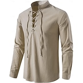 olcso Felsők-Középkori Reneszánsz 17. század Ing Kalóz Viking Egyszínű Jelmez Férfi Mindszentek napja Farsang Alkalmi / Napi Reneszánsz Vásár LARP Felnőttek Ing Tavaszi nyár