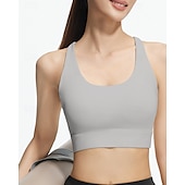 economico Reggiseni sportivi &amp; gilet-Per donna Reggiseno Il giro Top reggiseno Crisscross Back Comodo Traspirante Rete Semplice Sport Abbigliamento sportivo Nero Bianco Yoga Fitness Casuale