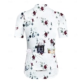 abordables Maillots pour femmes-Femmes Maillot de cyclisme Manche Courte Cyclisme Maillot Top avec 3 poches arrière Écran solaire Résistant aux UV Respirant Séchage Rapide Blanche Des sports Vêtement Tenue
