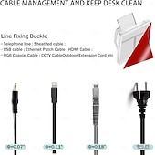 olcso Tárolás és rendszerezés-50db öntapadó kábelrendező klipek kábelkezelő vezetéktartó usb töltő adatvonal orsó csévélő falra szerelhető kampók