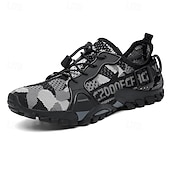 voordelige Casual Sneakers-Voor heren Sneakers Rivierschoenen Canyoning PU Leder Netstof Ademend Comfortabel Anti-slip Veters Zwart Donker paars Blauw Zomer Lente