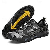 voordelige Casual Sneakers-Voor heren Sneakers Rivierschoenen Canyoning PU Leder Netstof Ademend Comfortabel Anti-slip Veters Zwart Donker paars Blauw Zomer Lente