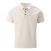levne Pánské klasické polo-Pánské Pólo Golfová košile Ležérní Dovolená Klasický Krátký rukáv Módní Moderní Žakár Knoflíky Léto Jaro Běžný Černá Bílá Béžová Světle modrá Šedá Pólo