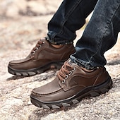 economico Sneakers da uomo-scarpe da ginnastica da uomo con lacci color cuoio e suola in gomma antiscivolo, comode e traspiranti per avventure all&#039;aria aperta e abbigliamento casual da giorno
