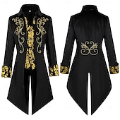 economico Capispalla-Retrò Vintage Punk &amp; Gotico Medievale Cappotto Smoking Frac Per uomo Reale Halloween Carnevale Feste LARP Fiera Rinascimentale Adulti Cappotto Tutte le stagioni