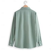 voordelige Straat-Voor heren Overhemd Linnen overhemd Zomer overhemd Strand Kleding Westers overhemd Overhemd met knopen Effen Kleur Vakantie Straat Wit Groen Khaki Licht Blauw Lange mouw Omgeslagen kraag Zomer Kleding