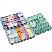 economico Stampi per cubetti di ghiaccio-vaschette per cubetti di ghiaccio, facili da rimuovere, 15 stampi per cubetti di ghiaccio in silicone flessibile con coperchio rimovibile, riutilizzabili, impilabili per whisky, alimenti per bambini,