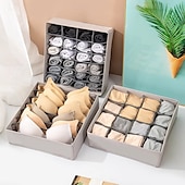 billiga Klädskåpsorganisatörer-3-pack strumpor underkläder lådorganiserare förvaring, vikbara tyg garderobsavdelare för behåar, trosor, slipsar, underkläder, garderobsförvaringsfack för lådor och hyllor