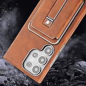preiswerte Samsung-Handyhülle-Handy Hülle Handyhüllen Für Apple AirTag S25 S25 Plus S25 Ultra S24 Ultra S24 Plus S24 S23 Ultra Rückseite Magnetische Adsorption Mit Ständer Magnetisch Unterstützt kabelloses Laden Retro PC PU-Leder