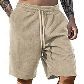 baratos Calções Estilo Casual-Homens Calção Shorts de verão Shorts casuais Bolsos Com Cordão Cintura elástica Tecido Conforto Respirável Curto Ao ar livre Férias Desporto Casual Preto Azul Marinha